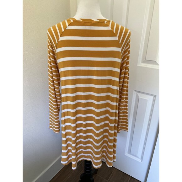Matelda Jane Tunic Tee Dress size Large, mustard yellow striped Women's - Picture 4 of 6